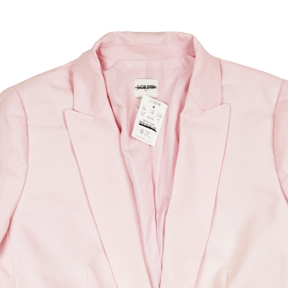 New JCREW Linen-Cotton Holland Blazer in Pink - Picture 3 of 3